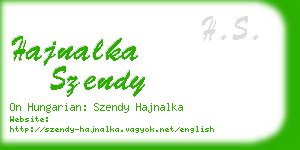 hajnalka szendy business card